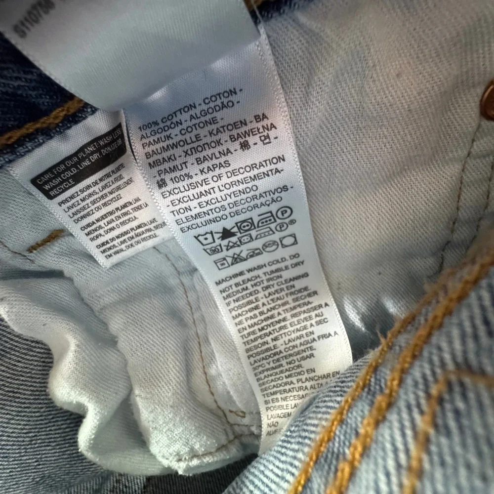 Levis 501 Mens Jeans Tag 34x34 Fits 36x34 Blue Denim Button Fly Straight Cotton